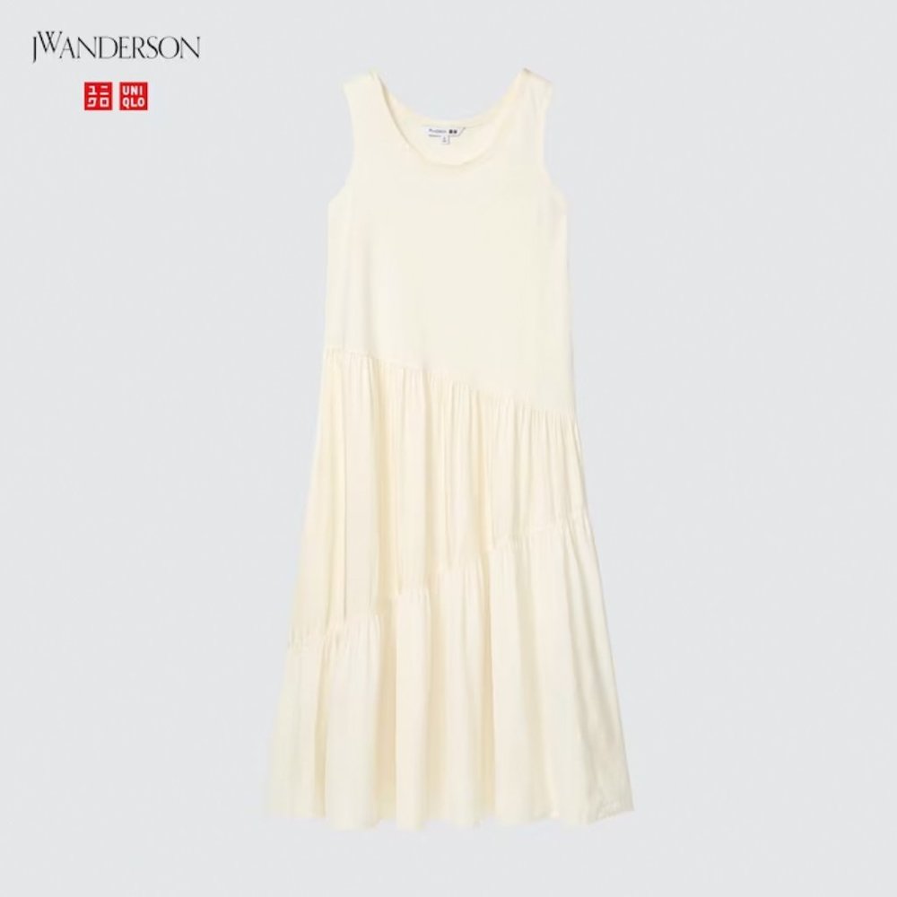 Uniqlo Tiered Sleeveless Sun Dress (JW Anderson) M Cream